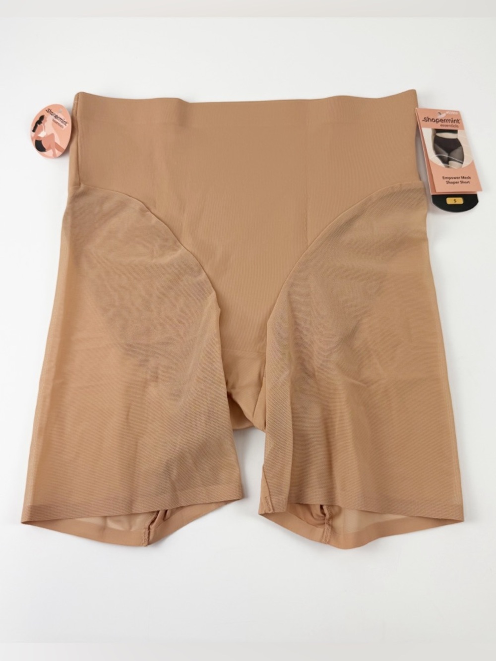 Shapermint Essential Empower Mesh Shaper Short Womens Small Beige NEW NWT 52002